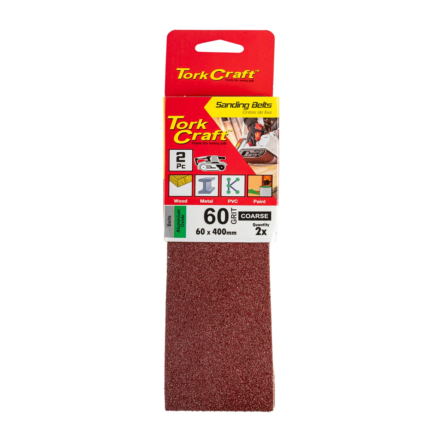 SANDING BELT 60 X 400MM 60GRIT 2/PACK ( FOR TRITON PALM SANDER)