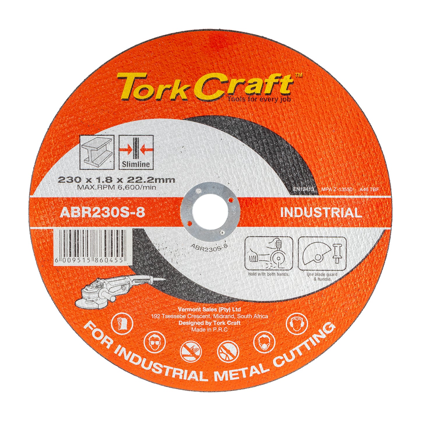 CUTTING DISC INDUSTRIAL METAL 230 x 1.8 x 22.2 MM