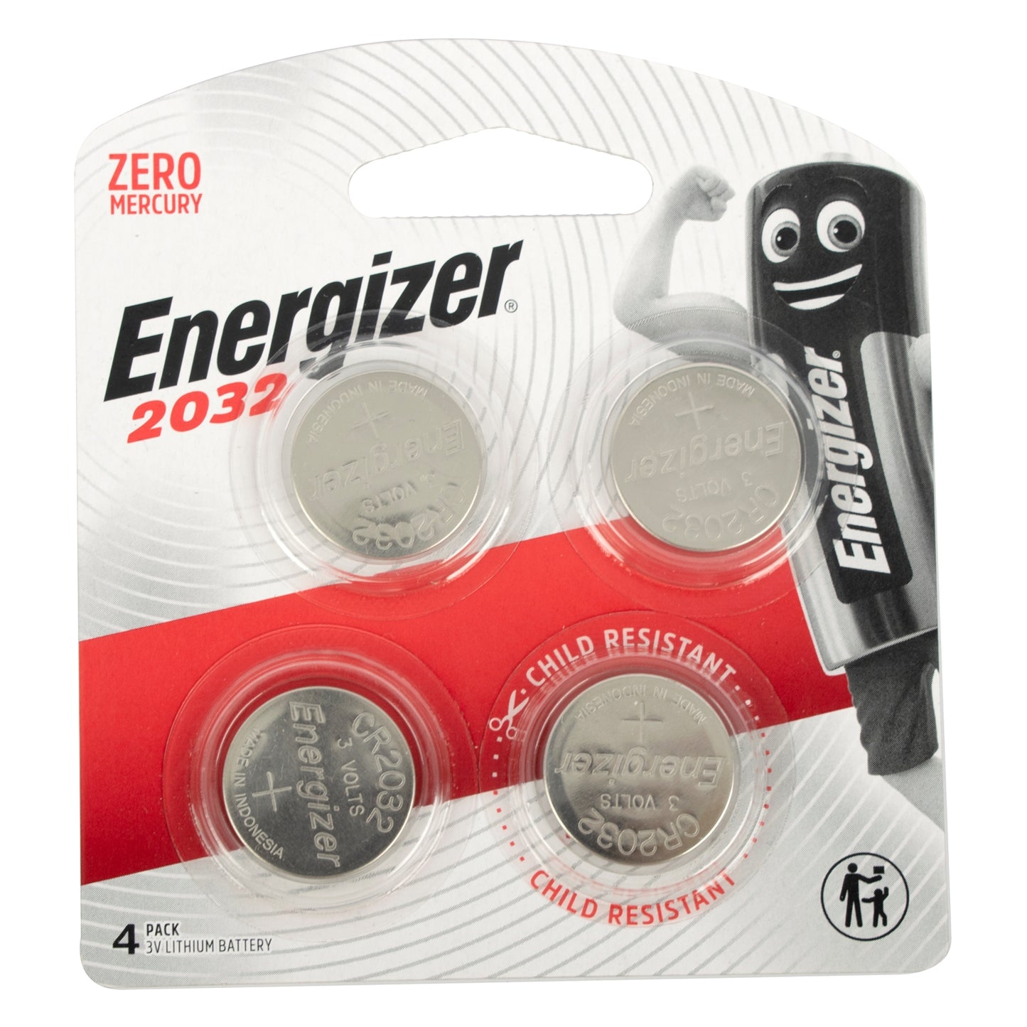 2032 3V LITHIUM COIN BATTERY-4PACK (MOQ12) ENERGIZER