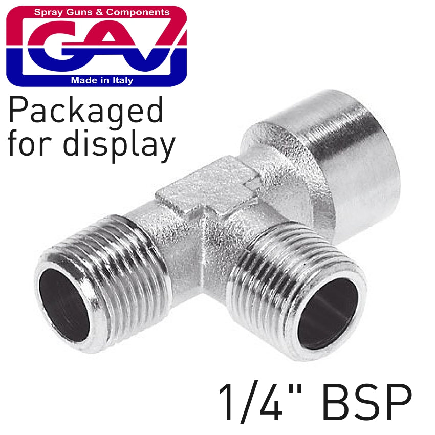 T CONNECTOR 1/4'MMF PACKAGED