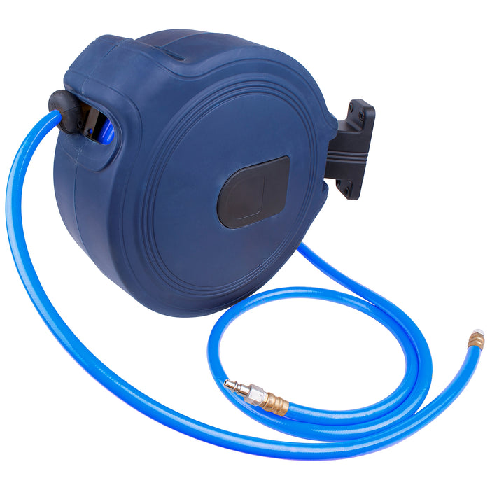 AIR HOSE REEL 15M X 9.5MM(3/8) PU HOSE P/P CASING WALL MOUNTED