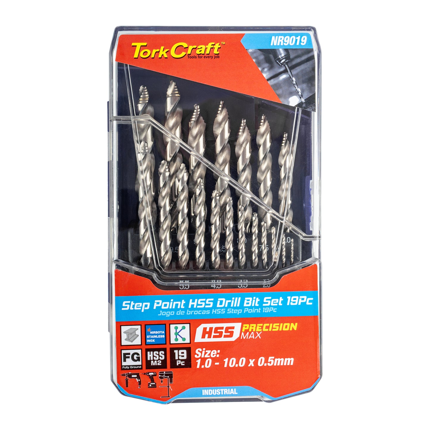 PRECISION-MAX STEP POINT 19PCE DRILL SET 1-10MM X 0.5MM