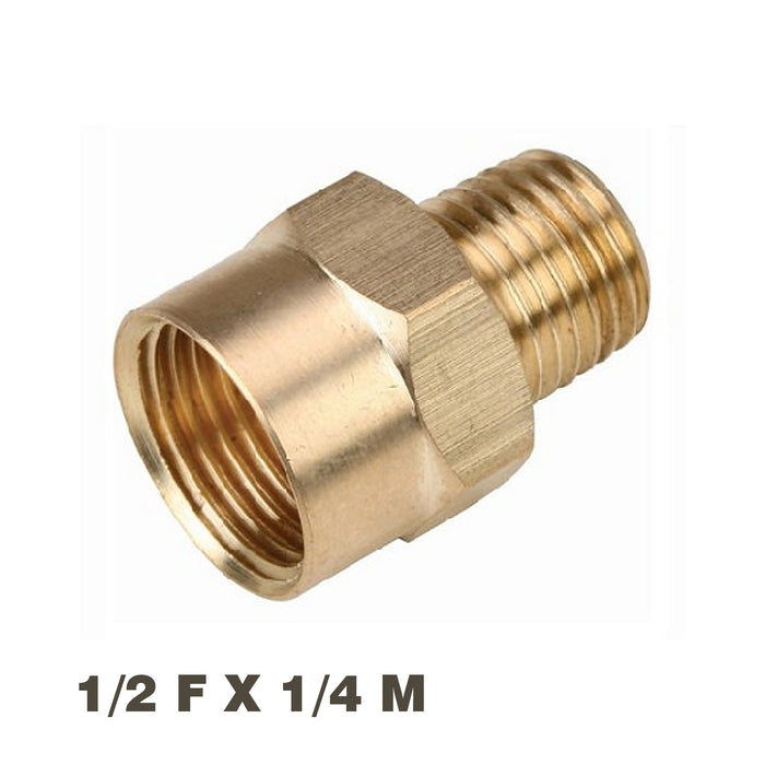 REDUCER BRASS 1/4X1/2 M/F