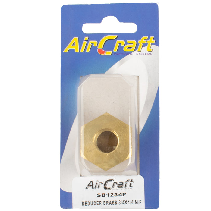 REDUCER BRASS 3/4X1/4 M/F CONICAL 1PC PACK