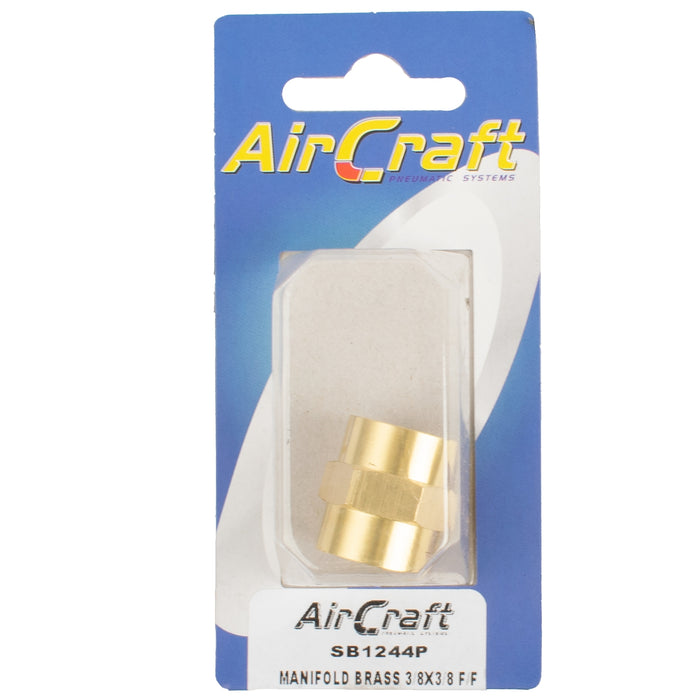MANIFOLD BRASS 3/8X3/8 F/F 1PC PACK