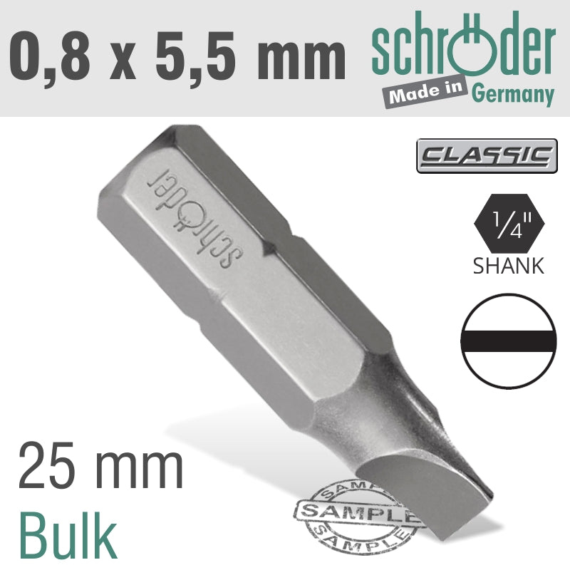 SLOTTED BIT 0.8X5.5 25MM BULK