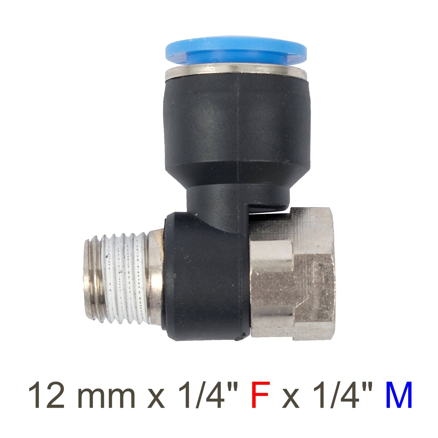 PU HOSE FITTING TEE 12MM X 1/4'F X 1/4'M