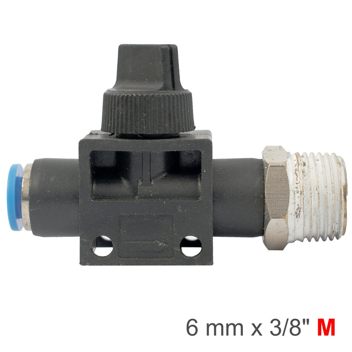 PU HOSE FITTING VALVE 6MM X 3/8'M
