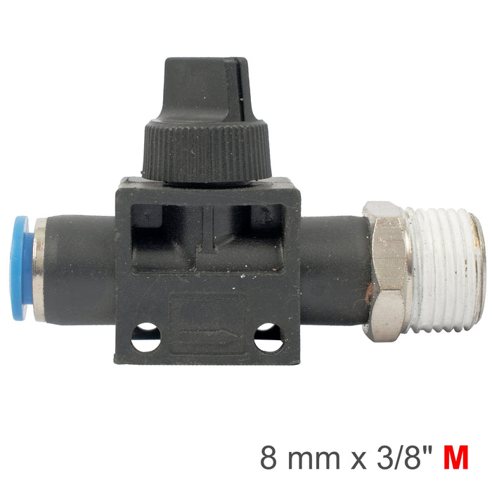 PU HOSE FITTING VALVE 8MM X 3/8'M