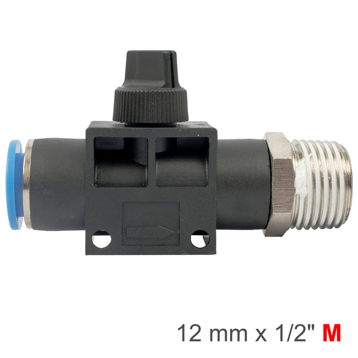 PU HOSE FITTING VALVE 12MM X 1/2'M