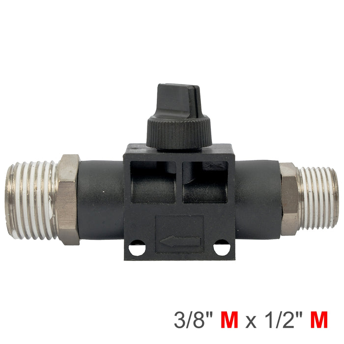 PU HOSE FITTING VALVE 3/8'M X 1/2'M