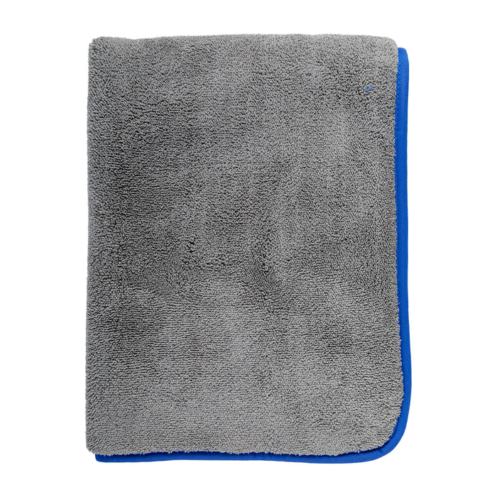 MICROFIBRE CLOTH FLEECE DRY TOWEL GREY 500MM X 700MM 1000GSM