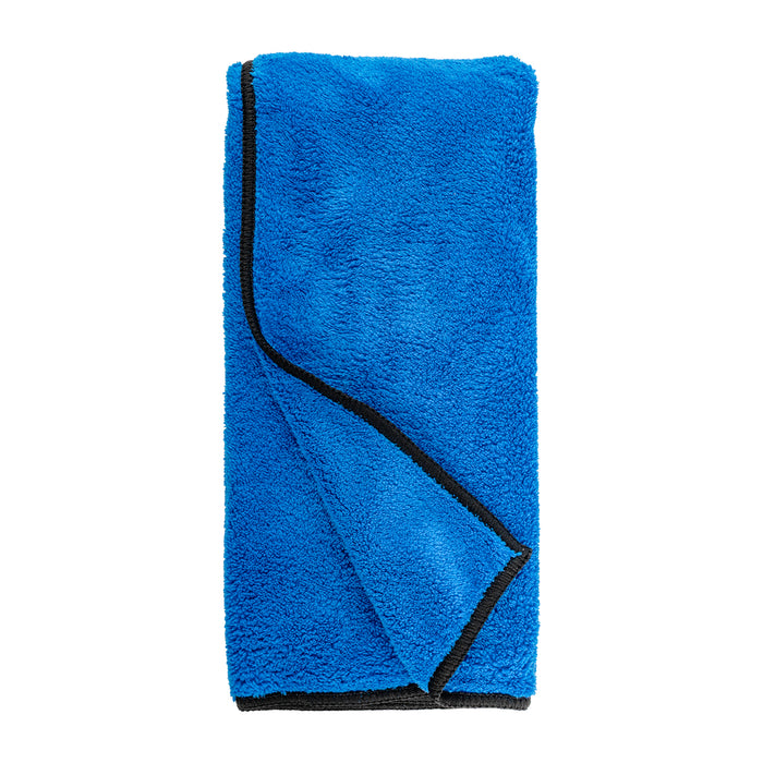 MICROFIBRE CLOTH FLEECE DRY TOWEL BLUE 400MM X 600MM 280GSM