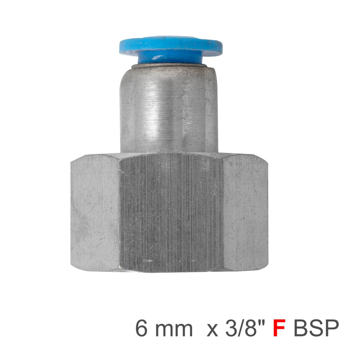PU HOSE FITTING STRAIGHT STUD 6MM-3/8 F