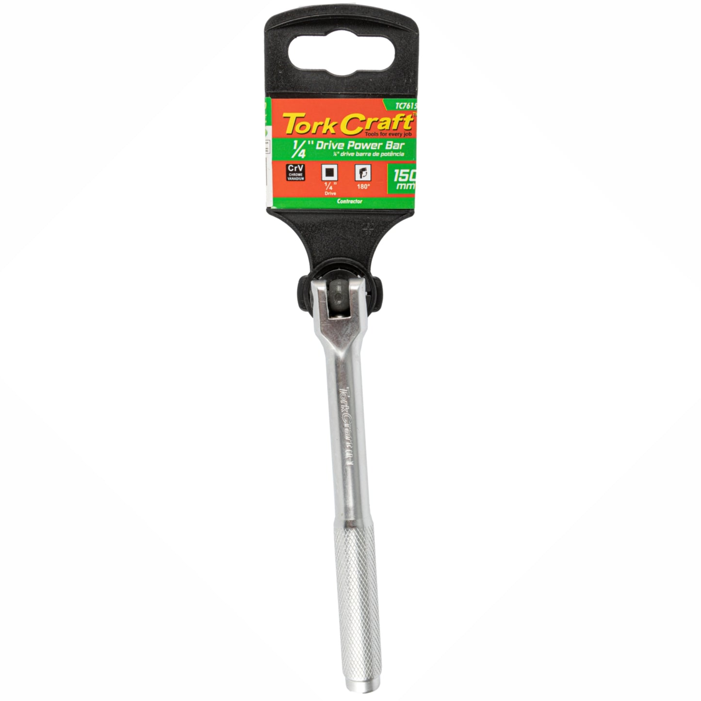 POWER BAR 1/4'M DRIVE 150MM SWIVEL HEAD STEEL HANDLE SOCKET