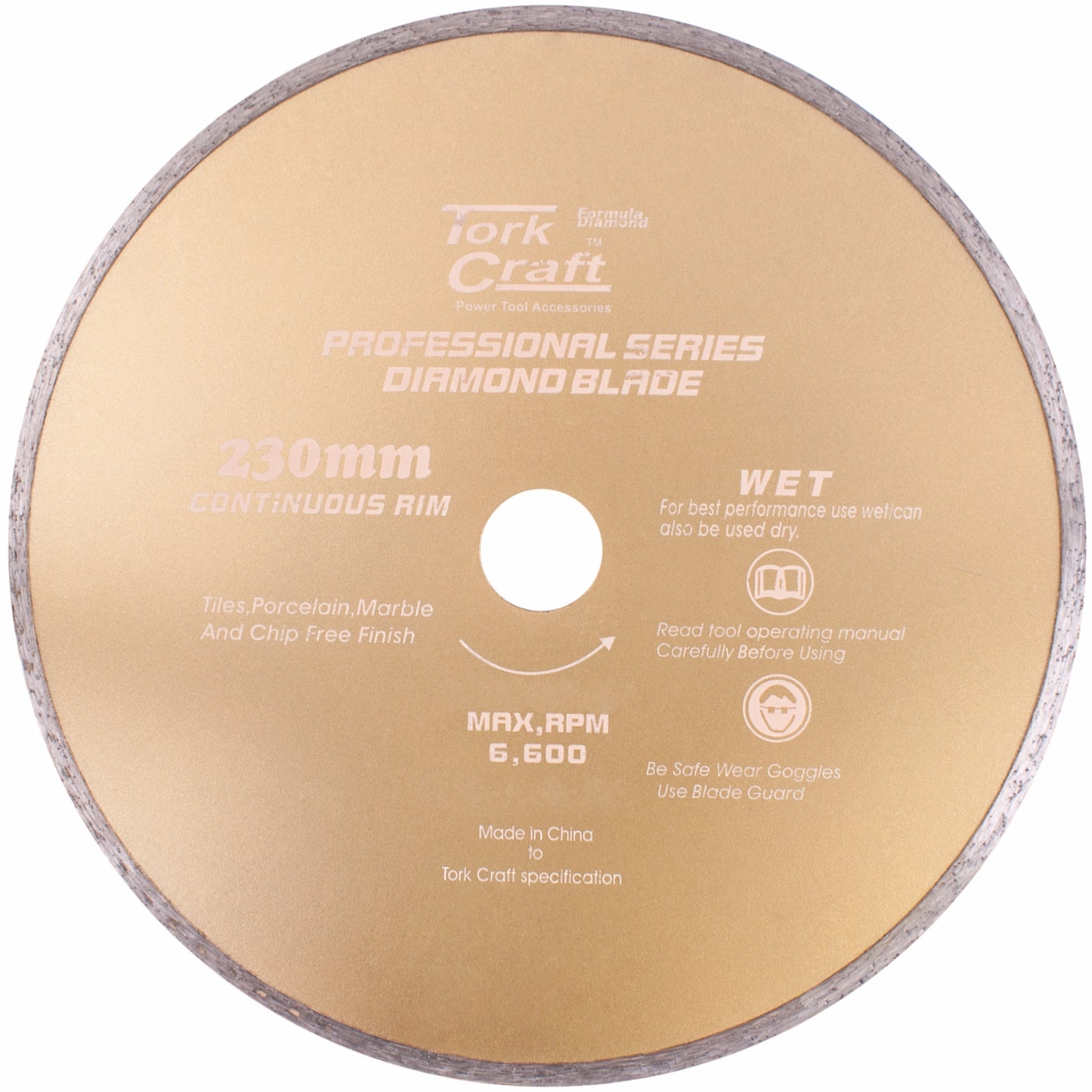 DIAMOND BLADE CONTINUES THIN RIM 230X22.22MM