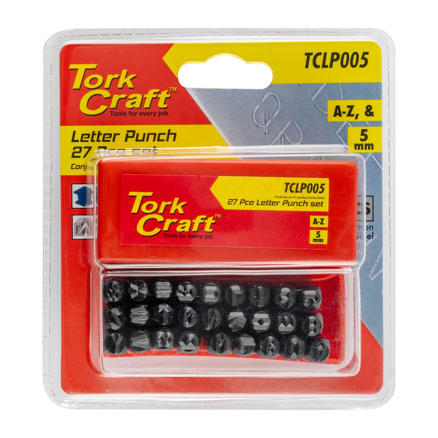 LETTER PUNCH SET 5MM (A-Z) CAPITAL BLACK FINISH