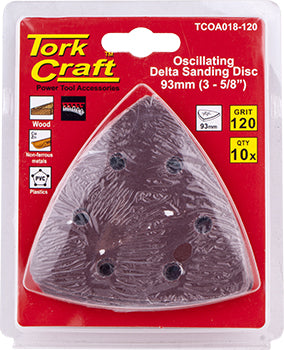 OSCILLATING SANDPAPER A/O 93MM 10PC DELTA SHAPE 120GRIT