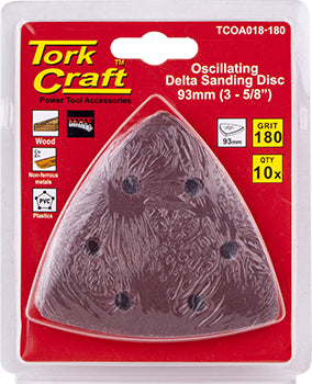 OSCILLATING SANDPAPER A/O 93MM 10PC DELTA SHAPE 180GRIT