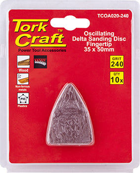OSCILLATING SANDPAPER A/O 35X50MM 10PC FINGERTIP 240GRIT
