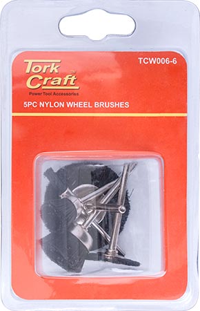 WIRE BRUSHES MINI 5PC NYLON 3.2mm SHAFT ASSORTED SHAPES