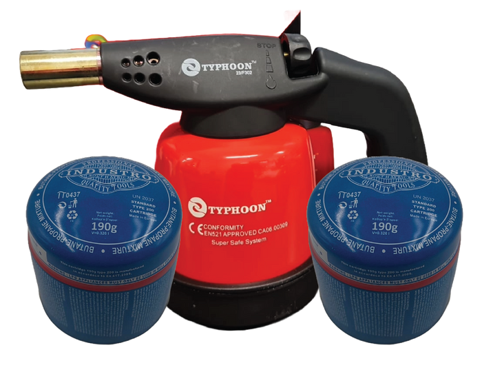 Gas Blow Torch Auto Light With 2 X 190G Refill