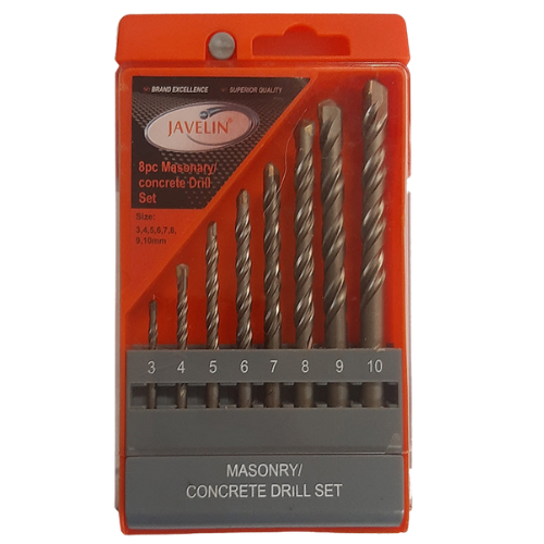 Rotary Masonry Drill Set 8Pce 3,4,5,6,7,8,9,10Mm