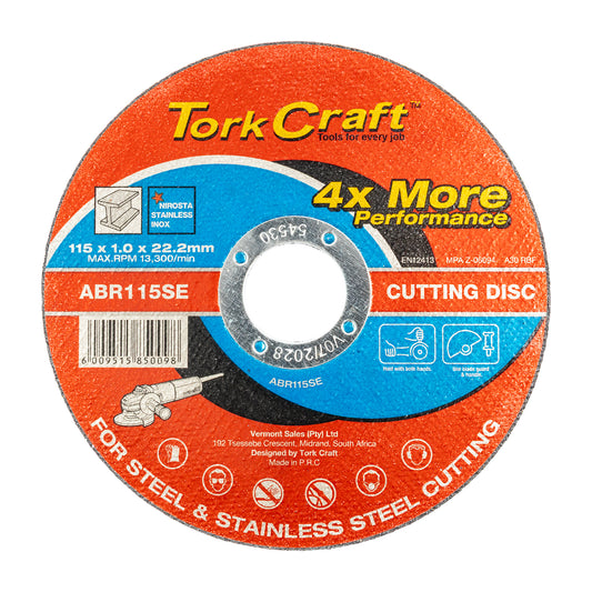 CUTTING DISC STEEL & SS 115 x 1.0 x 22.2 MM 4X MORE PERFORMANCE