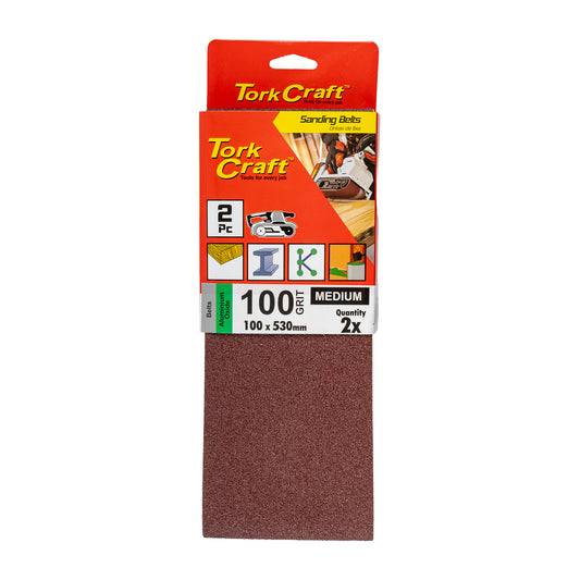 SANDING BELT 100 X 530MM 100GRIT 2/PACK