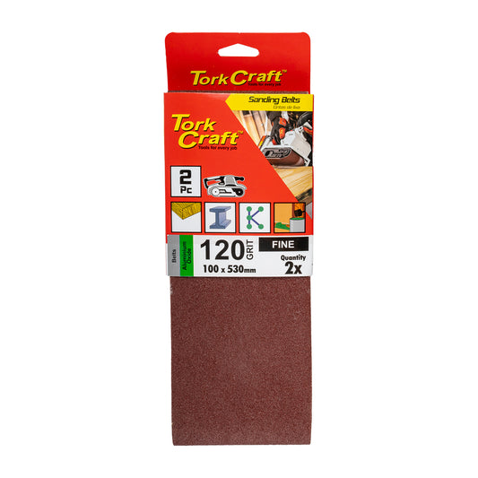 SANDING BELT 100 X 530MM 120GRIT 2/PACK