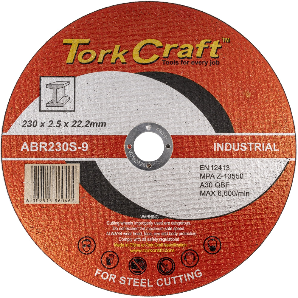 CUTTING DISC INDUSTRIAL METAL 230 x 2.5 x 22.2 MM