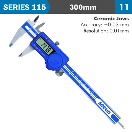 DIG. CALIPER 300MM 0.02MM ACC. CERAM. JAWS S/STEEL 0.01MM RES.