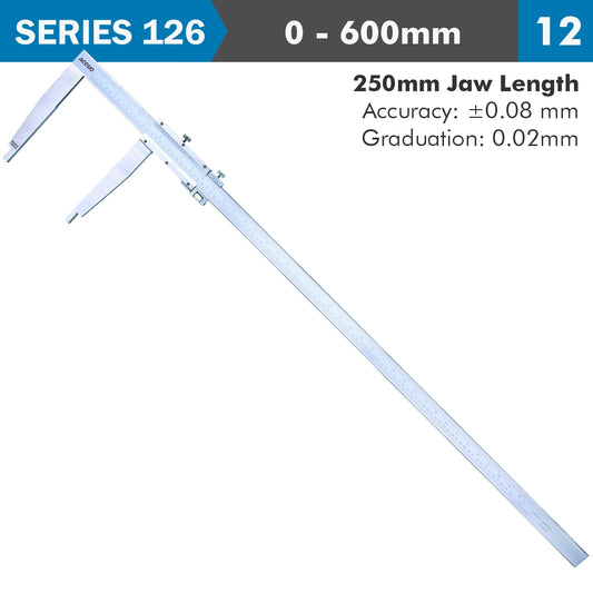 VERNIER CALIPER 600MM 0.08MM ACC. 250MM 0.02MM GRAD S/STEEL