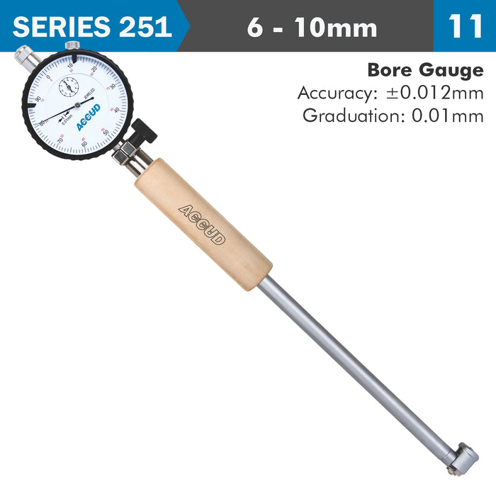 DIAL BORE GAUGE 6-10MM 0.012MM ACC. 0.001MM GRAD.