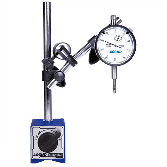 2PC MEASURING TOOL SET 25MM DIAL INDICATOR WITH MAGNETIC STAND