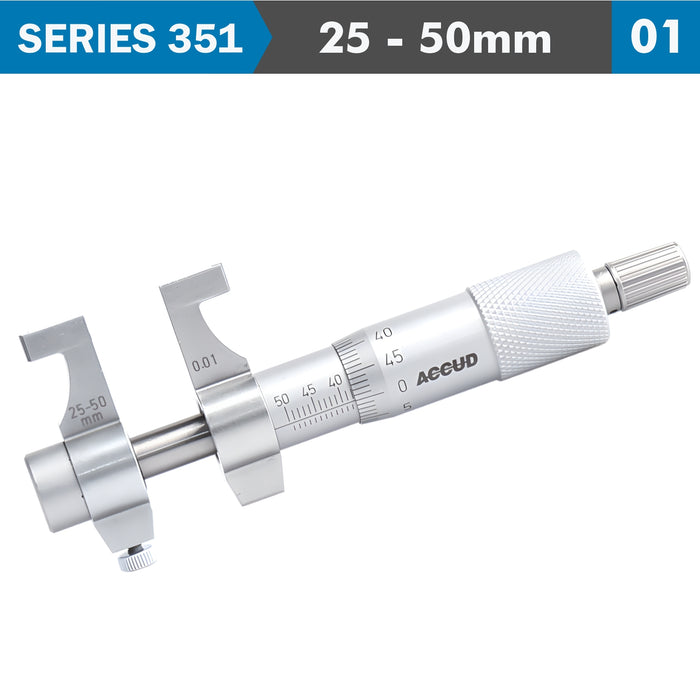 INSIDE MICROMETER 25-50MM WITH SETTING RING 0.008MM ACC. 0.01MM GRAD.