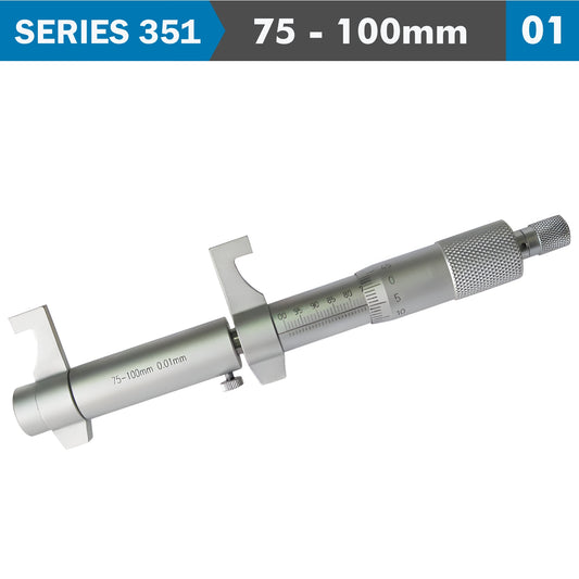 INSIDE MICROMETER 75-100MM WITHOUT SETTING RING 0.010MM ACC. 0.01MM GR