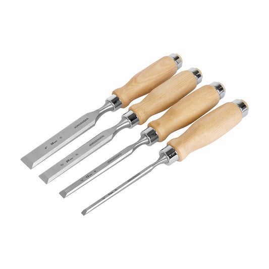 JORGENSEN 4PC WOOD CHISELS SET INCL. 1/4'/ 1/2” / 3/4' / 1” CHISEL