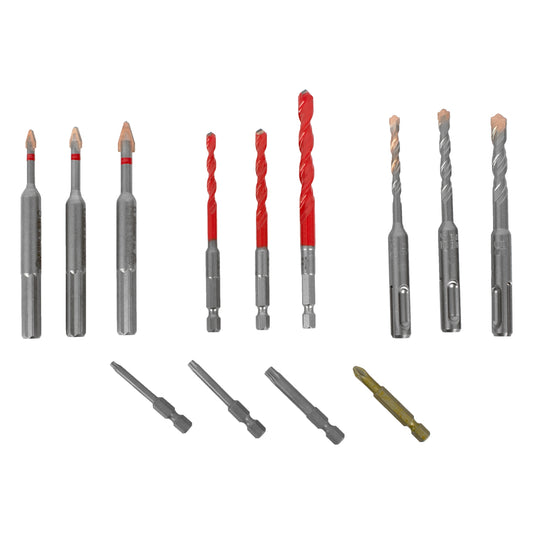 DRILL-SCREWSET KIT 13 13 PCS C PROT,MULTI 6-KANT,SDS-PLUS F4 ,4 BITS
