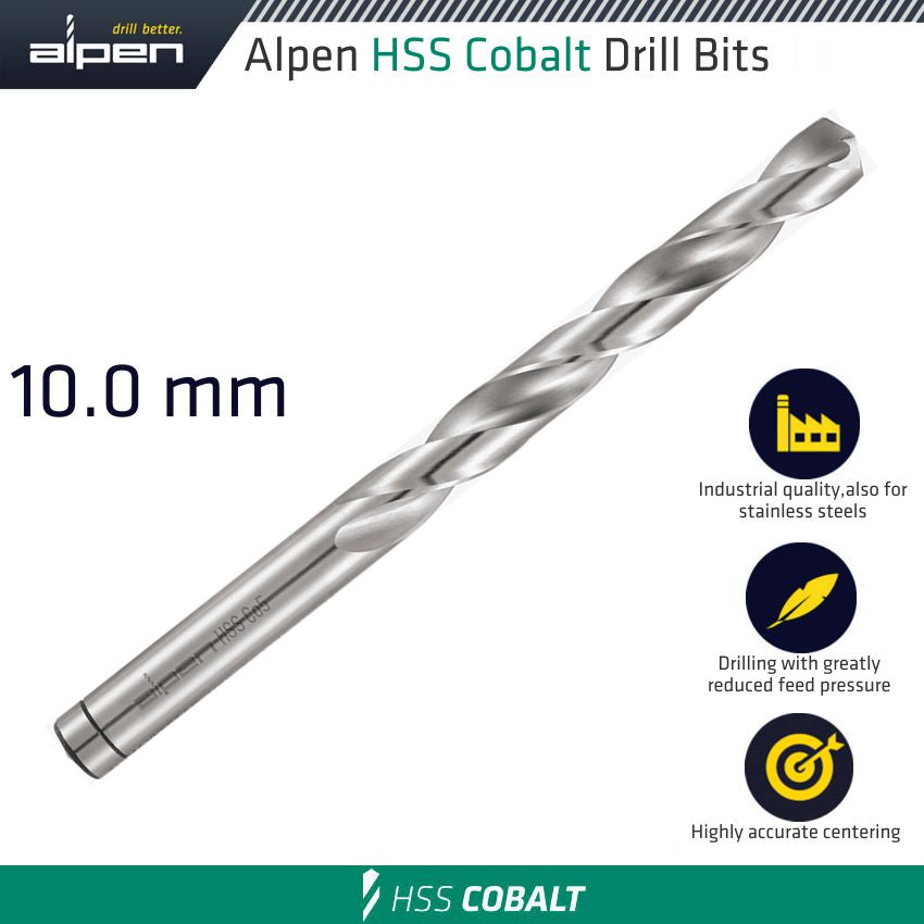 HSS COBALT DIN 338 10.00MM BULK