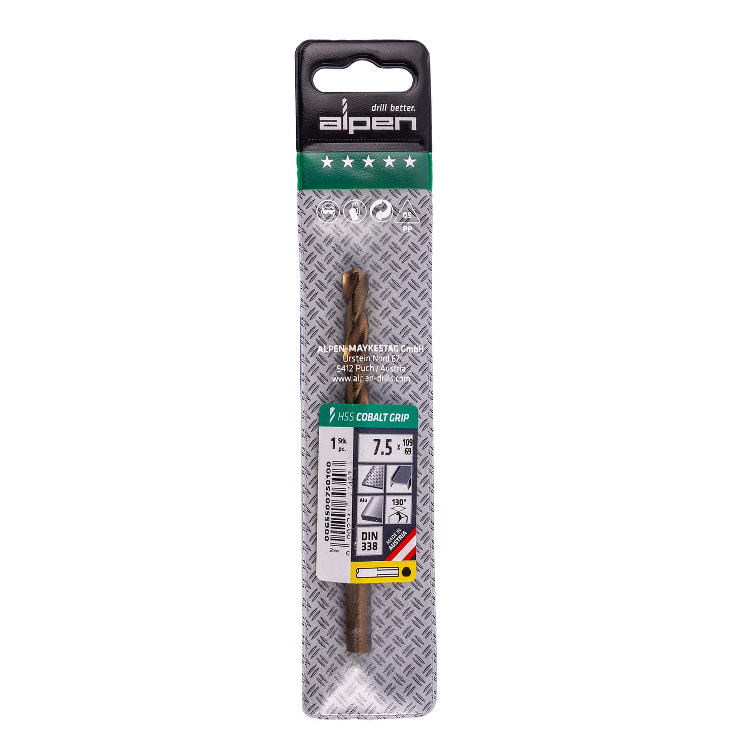 HSS COBALT 7.5 PLW GRIP 3-SIDED