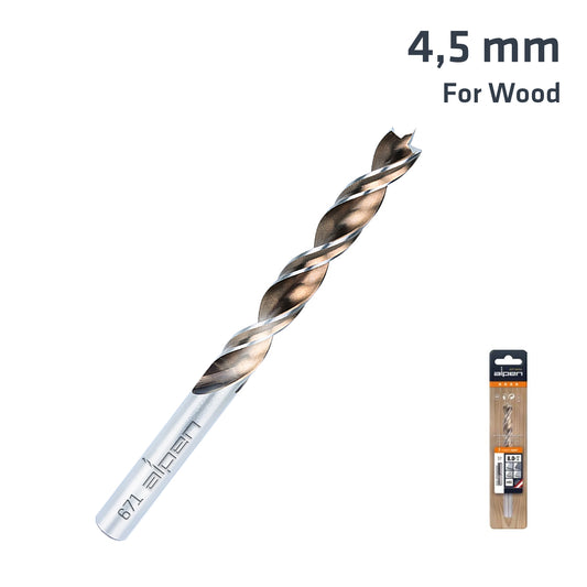 TIMBER TWIST 4.5MM WOOD DRILL BIT SLEEVED