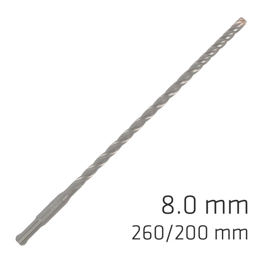 FORCE X 8.0 x 260/200 SDS-PLUS REBAR DRILL BIT X4 CUTTING EDGES - BULK