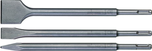 SDS CHISEL SET PLASTIC TUBE POINT X250MM FLAT 20X250 FLAT 40X250