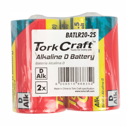 BATTERY D 1.5V 2 PACK LR20 2S SHRINK WRAP ALKALINE (MOQ 48)