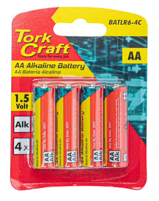 BATTERY AA 1.5V 4 PACK CARDED ALKALINE