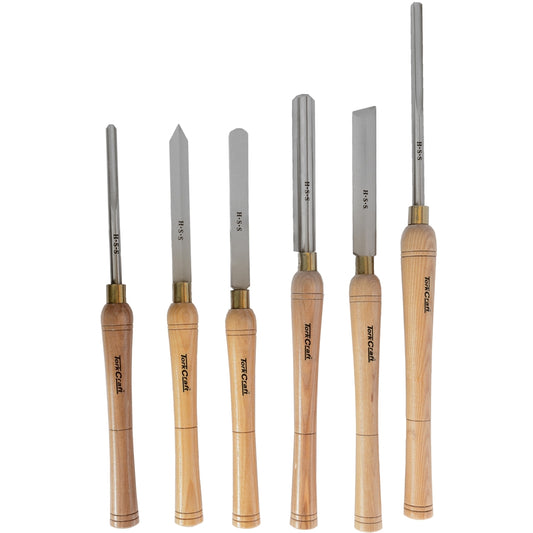 CHISEL SET WOOD TURNING HSS 6 PIECE WOODEN CASE
