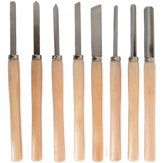CHISEL SET WOOD TURNING 8 PIECE STD WOODEN CASE