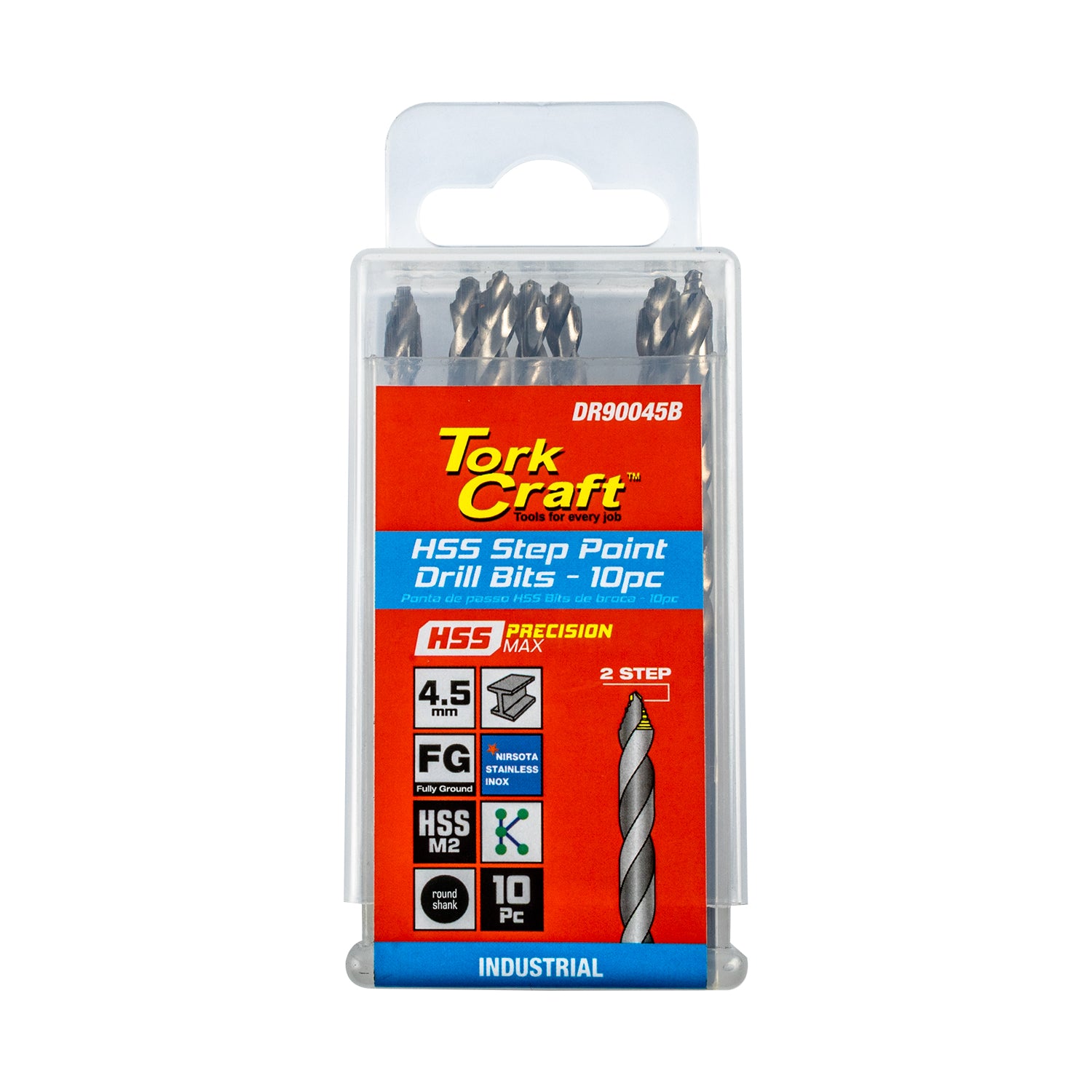 PRECISION-MAX STEP POINT 4.5MM HSS DRILL 10 PACK