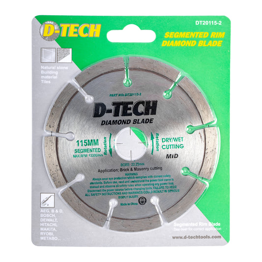 DIAMOND BLADE SEGMENTED MID. 115X22,23MM SCREED/CEM.BRICK/MASONRY